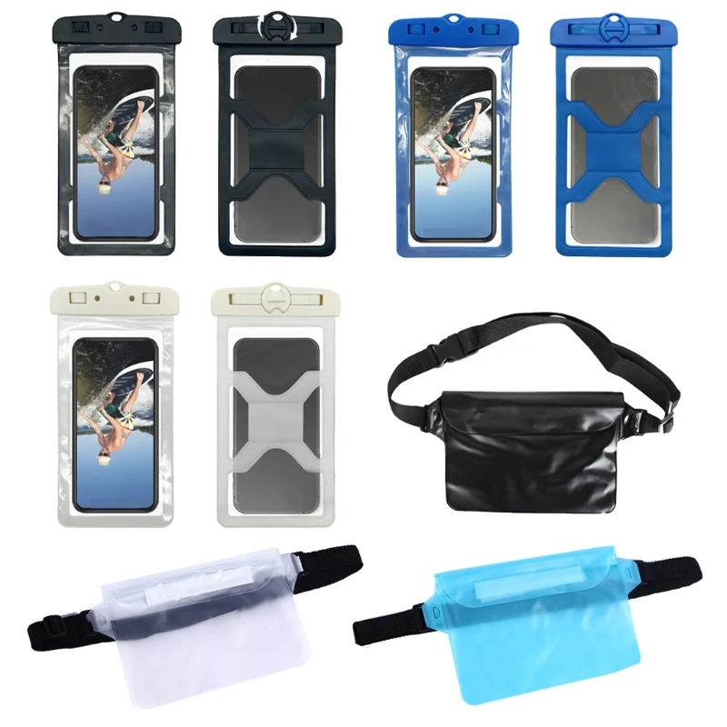 k1mb waterproof swimming bag mobile phone pouch case easy carrying shoulder waist pack touch screen swimming portable parts free global shipping