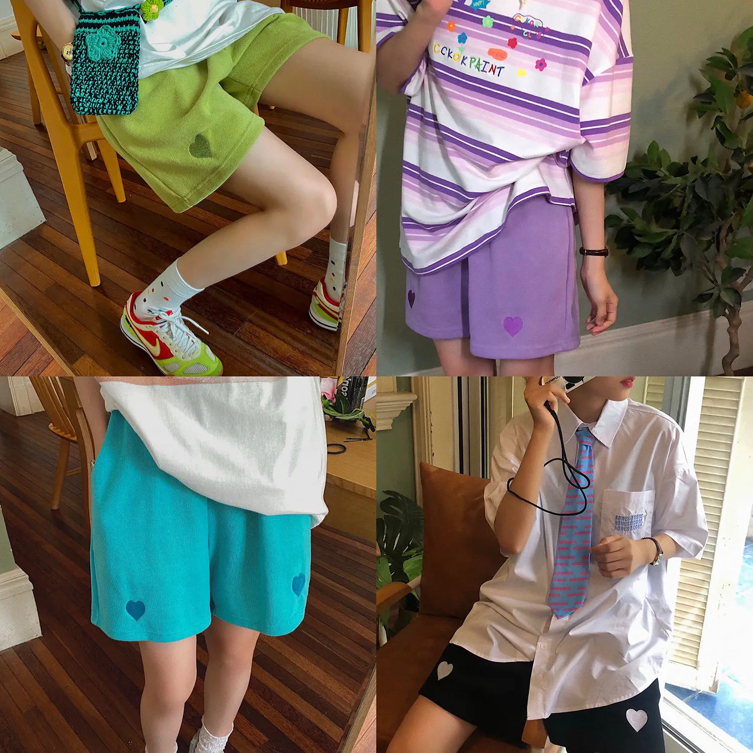

Summer new Korean loose students high waist show thin wide leg leisure sports pant shorts hot pants children