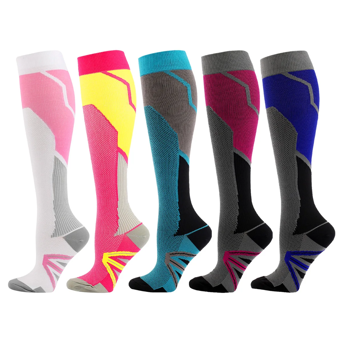 

Women and Men Sports Compression Socks Nylon Sports Socks Soccer Cycling Running Socks Men Knee High 20-30 MmHg Size S/M/L/XL