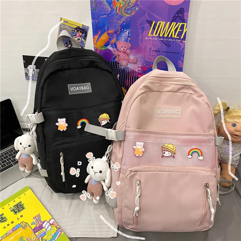 

college bags for girls women's backpack Fashion Harajuku cute student nylon school bag girl travel Backpack female