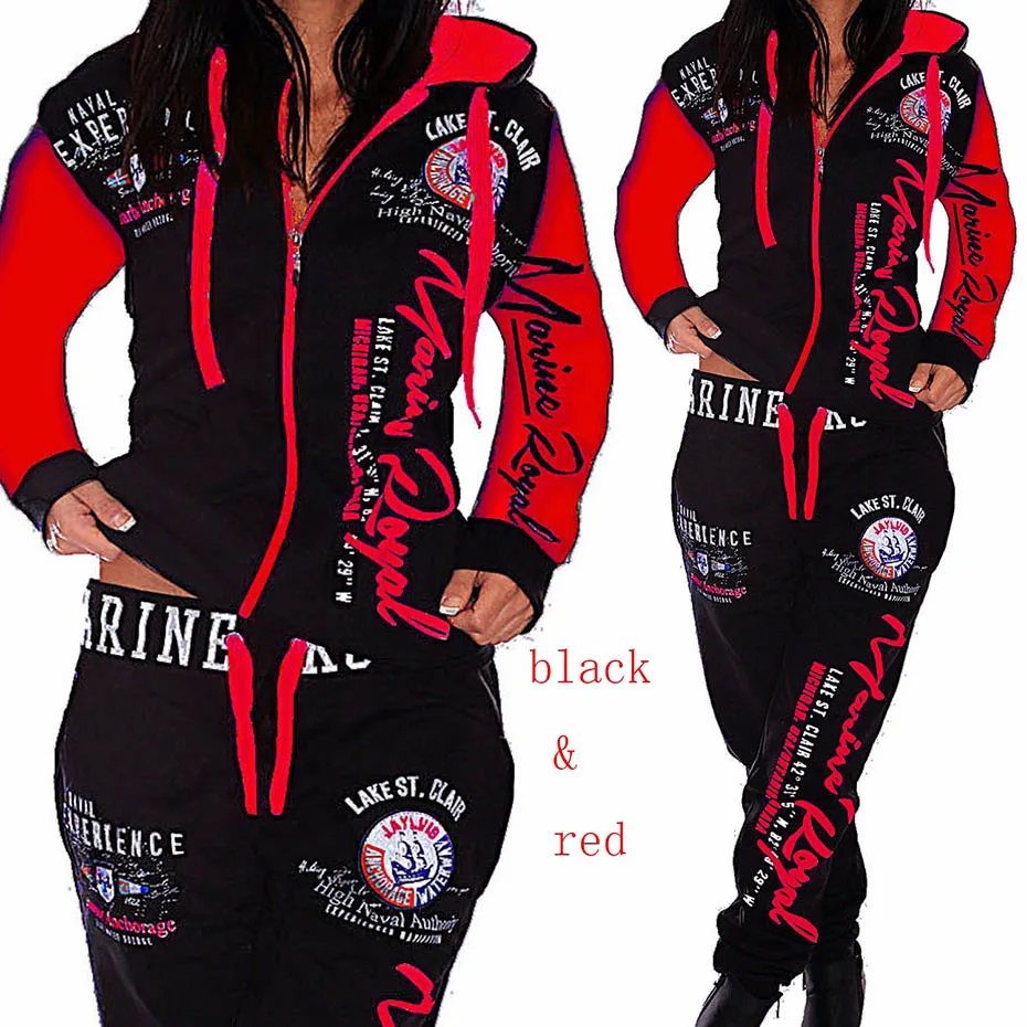 

ZOGAA 2021 Women 2PCS Sportwear Autumn Winter Female Suit Fashion Hooded Joggers Women's Sports Suit Sets Womens Tracksuit Set