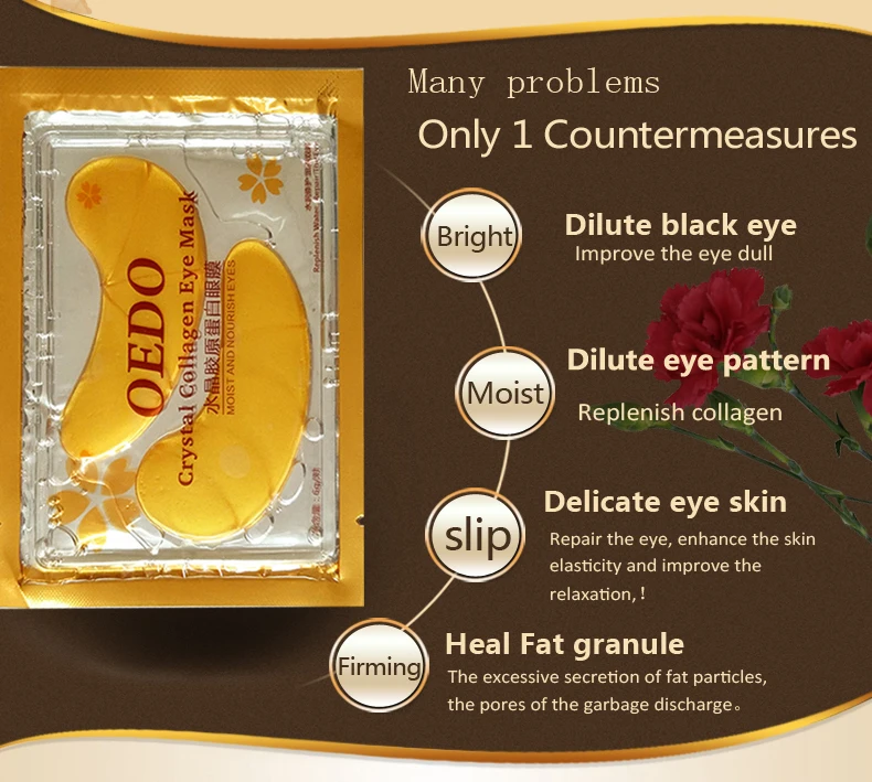 OEDO 1 пара 24 к золотая кристальная коллагеновая маска для глаз патчи для ухода за глазами темные круги для удаления морщин против старения уход за кожей TSLM1