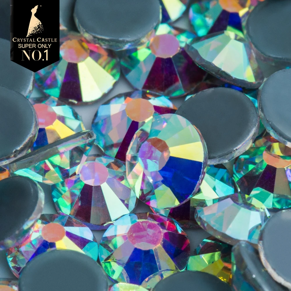 Хрустальный замок блестящие камни для одежды горячей фиксации прозрачные белые