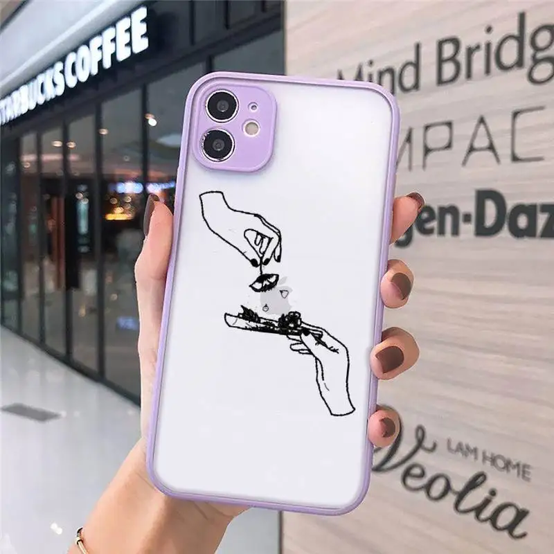 

smoke art design Phone Case Matte Transparent for iPhone 7 8 11 12 s mini pro X XS XR MAX Plus cover funda