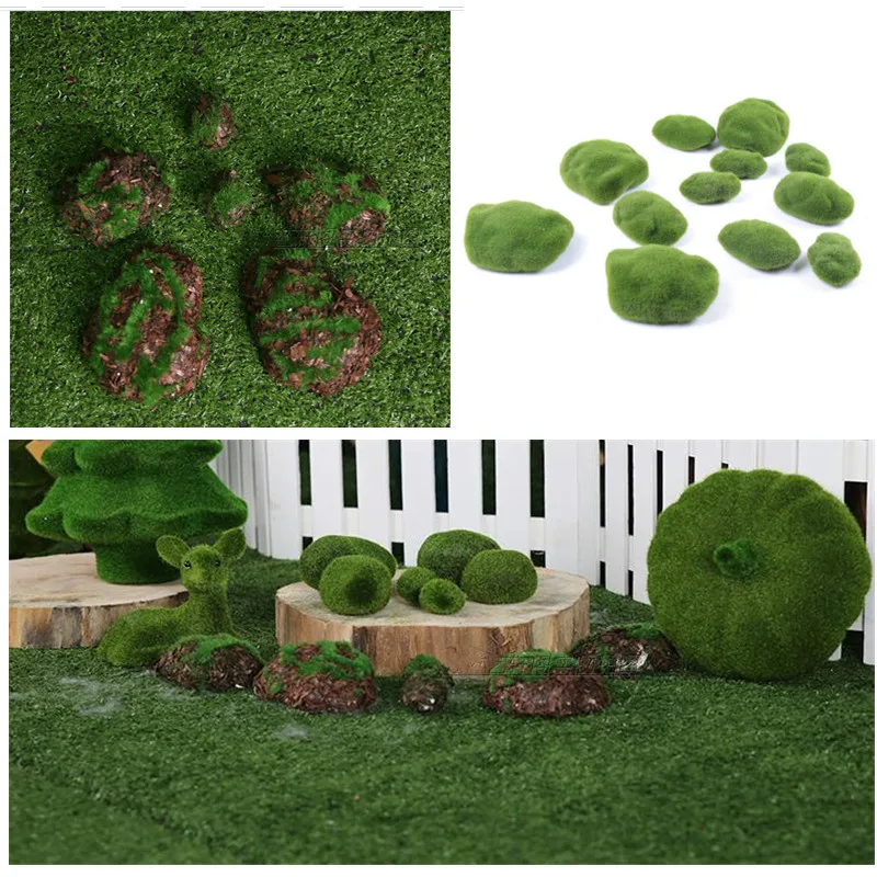 

Artificial Moss Stone Simulation Fairy Garden DIY Decor Miniatures Bonsai Terrarium Succulent Gnomes Fake Moss Home Decoration