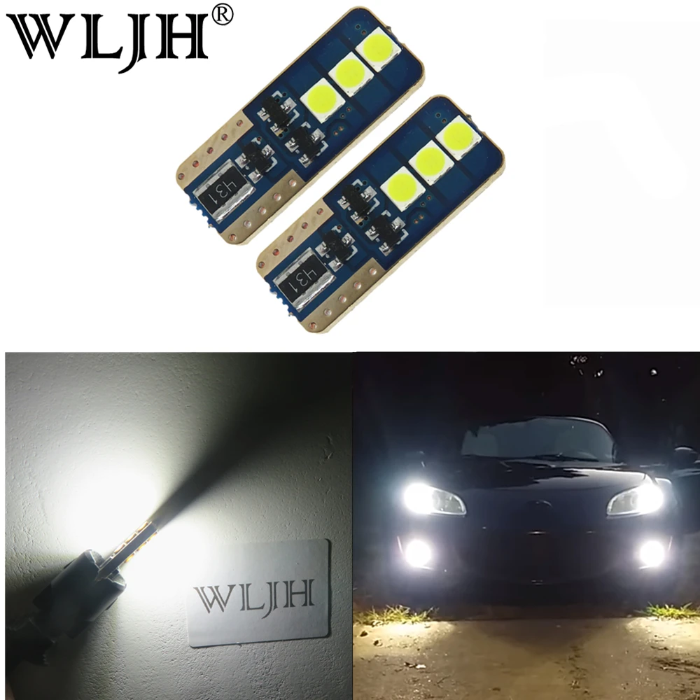 WLJH 2x T10 3030SMD светодиодный безошибочный Canbus W5W 194 168 2825 автомобильный светильник для