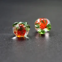 10pcs 12mm10mm lampwork glass beads luminous beads lovely pumpkin beads red orange color for diy jewelry making