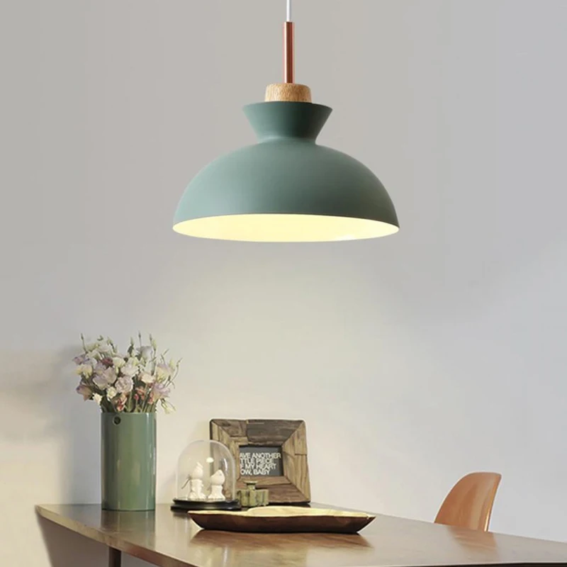 Скандинавские комбинированные подвесные светильники из натурального дерева