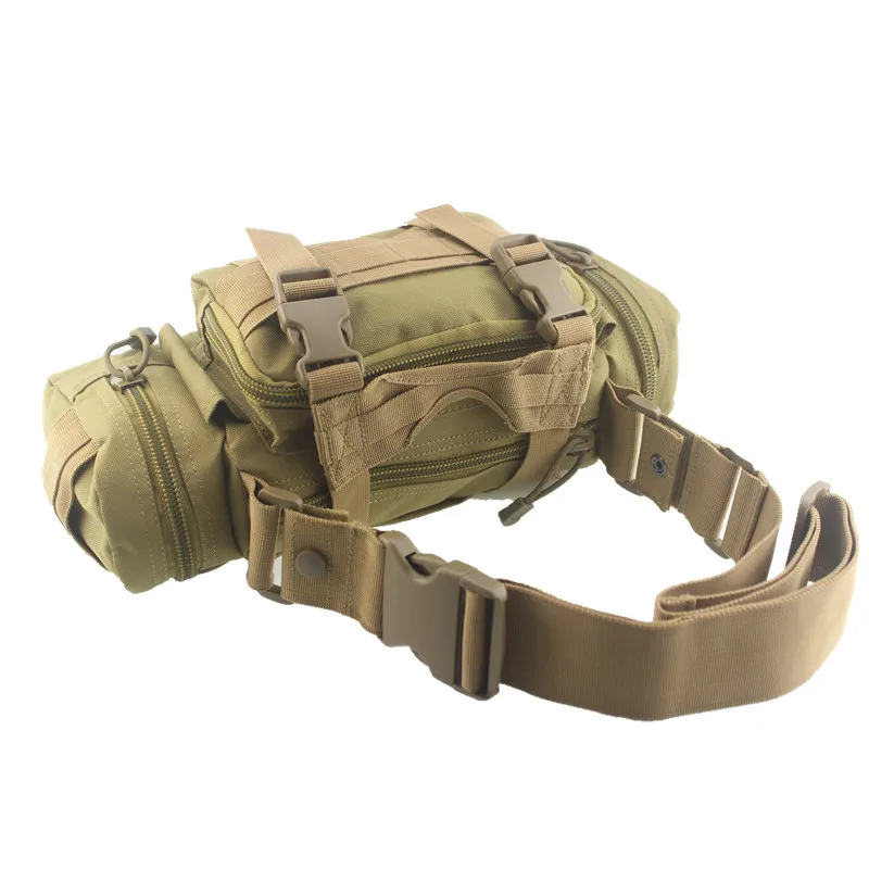 outdoor tactical khaki multifunctional waist bag military fan camera bag shoulder phone messenger bag backpack sports riding cs free global shipping