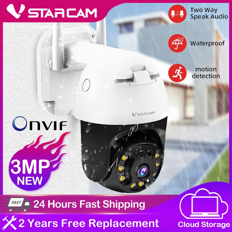 Vstarcam 3MP Wi Fi IP Камера купол AI безопасности P2P Беспроводной 2 аудиоданных на открытом
