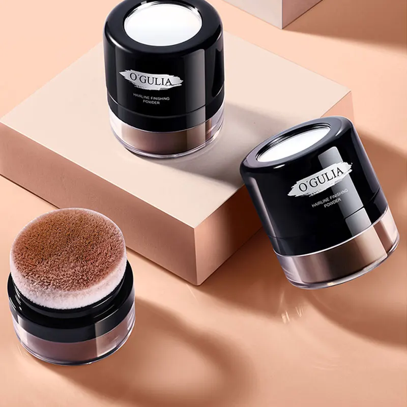 

New Edge Hair Fill Up Forehead Cover Hair Shadow Brown Grey Waterproof Hair Line Styling Hairline Powder Mushroom Head Puff