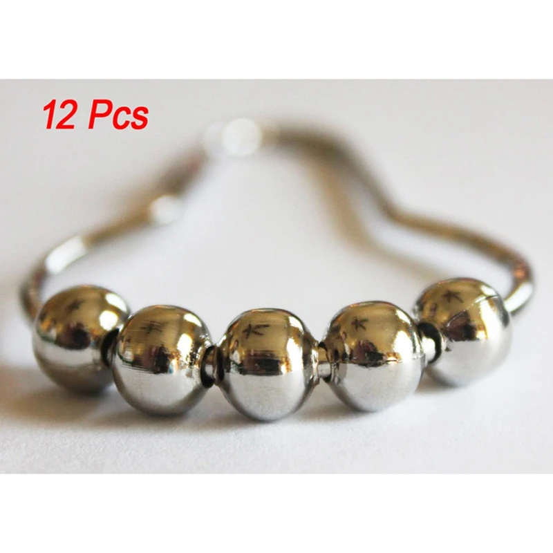 Полированный хром прокатки Душ шторы кольца набор из 12 тяжелых крючков|Шторы для