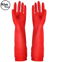 rubber cleaning gloves kitchen dishwashing glove 1 pairswaterproof reuseable
