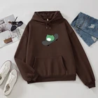 Женская толстовка с капюшоном и карманами, милая толстовка с мультяшным принтом, Женский Повседневный Свободный пуловер оверсайз в стиле Харадзюку