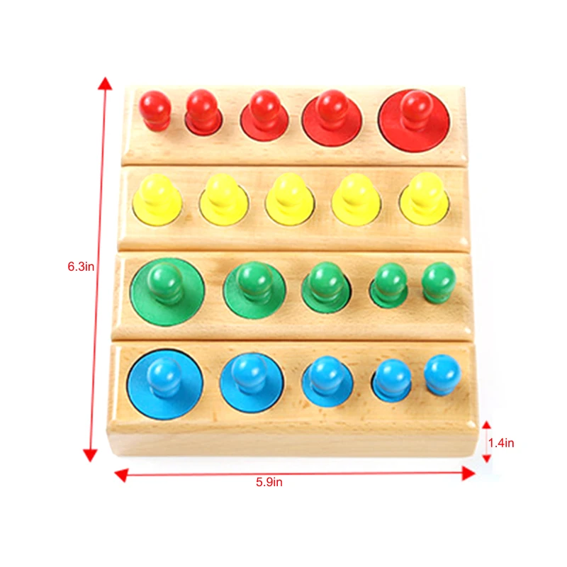 

Montessori Cylinder Socket Puzzles Toy Baby Development Practice And SensesPreschool Educational Wooden Toys For Children Gift