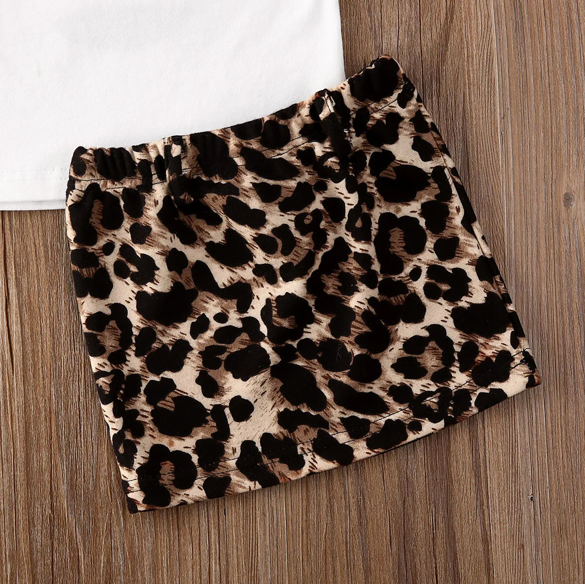 2020 Newest Hot Baby Summer 2PCS Clothes Set Newborn Kids Girl Ripped Vest Top T-shirt+Leopard Print Skirt Outfits |