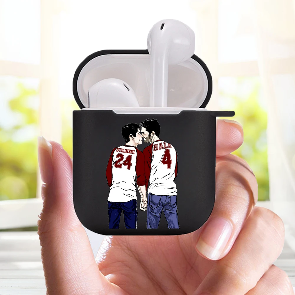

2020 cover Teen Wolf Dylan O'Brien cartoon Cute Earphone Charging Box Case For Apple AirPods 2 1 Black Protective Accessories