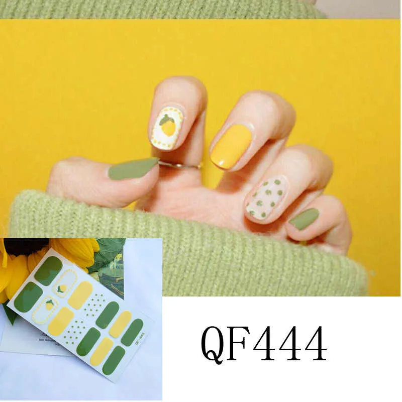 14 наконечников/Лист Красочные Блестящий полный дизайн ногтей Советы DIY клей