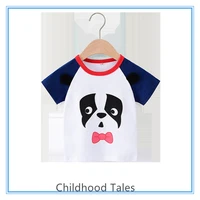 summer cartoon childrens tops for boys and girls round neck short sleeved cute sports t shirts