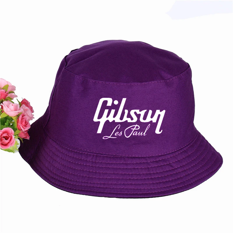 Gibson печать логотипа печати для мужчин и женщин, Панама, шляпа-Панама Высокое качество Роман Кепки летние Кепки солнцезащитный козырек рыбалка, рыбак шляпа - Цвет: Фиолетовый