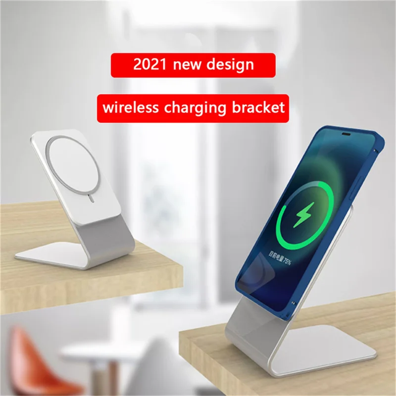 magnetic phone holder 15w wireless charger aluminum desktop stand compatible with apple wireless charging for iphone 12 pro max free global shipping