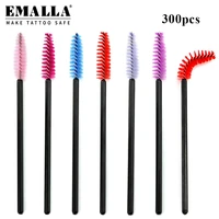emalla 300pcs mascara wands disposable eyelash mascara brushes wands applicator spoolers eyelash eye lash brush makeup kit tools