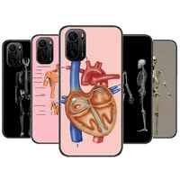 human anatomy medical phone case for xiaomi redmi poco f1 f2 f3 x3 pro m3 9c 10t lite nfc black cover silicone back prett mi 10