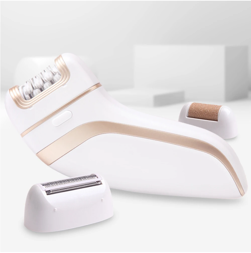 Epilatore per donne 3 in 1 Epilatore elettrico Rasoio elettrico per piedi Rimozione calli Rasoio per donne ricaricabile Braccio Ascella Bikini_voghion.com