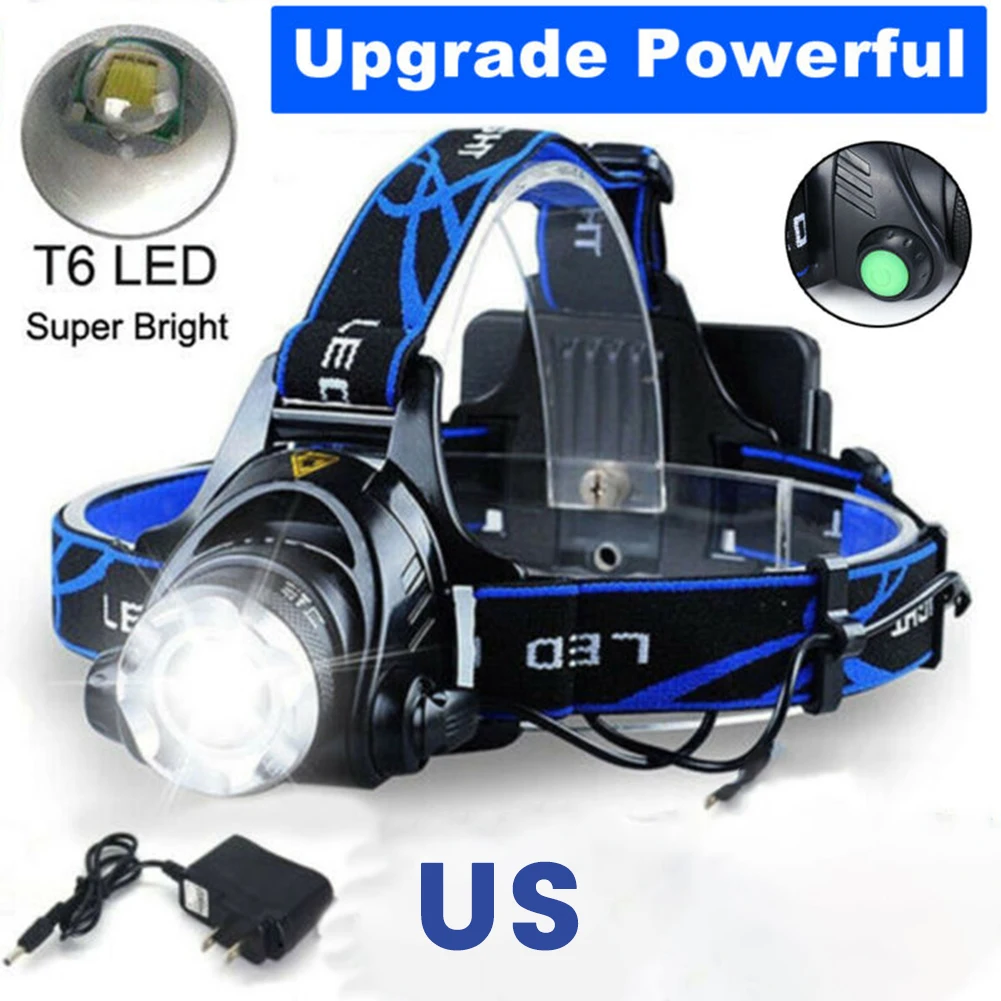 

T6 LED Headlamp Rechargeable Waterproof Headband light Head Light Super bright