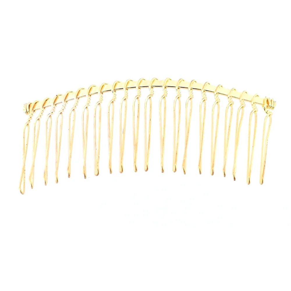 

12pcs 20 Teeth Hair Clip Combs Fancy DIY Metal Wire Hair Side Combs (Golden White K Black)