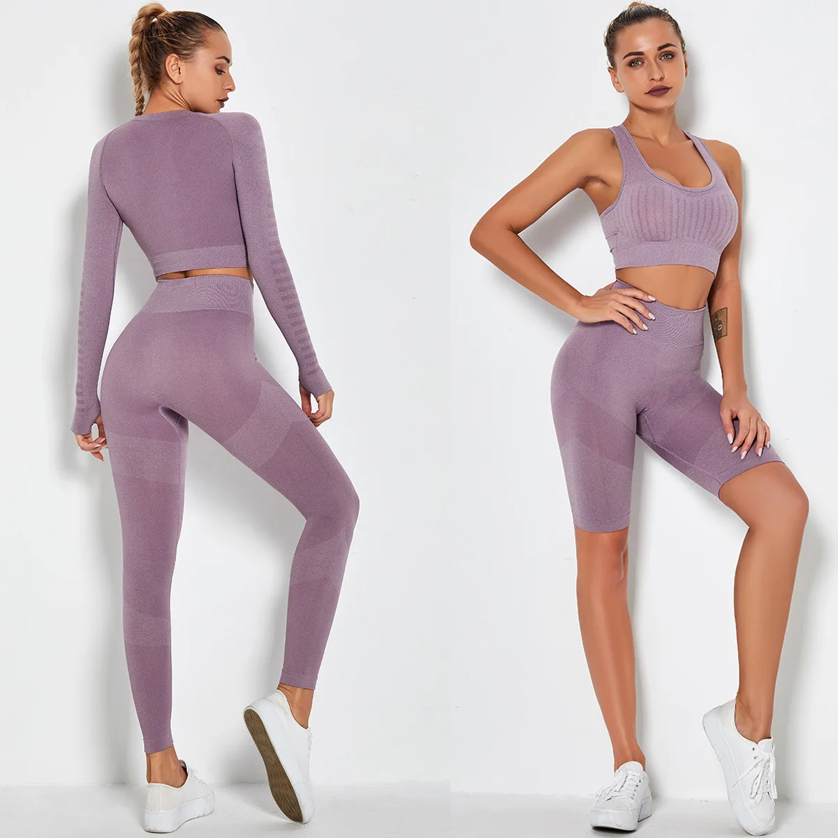 Женский бесшовный комплект для йоги спортивные костюмы Йога леггинсы шорты