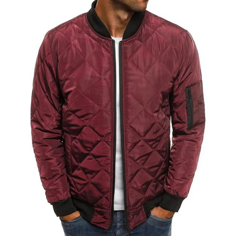 style 2 wine red Мужская парка с длинным рукавом, Roupas Masculinas, одежда, топы, новая модная Осенняя мужская одежда, зимняя куртка со стоячим воротником, пальто - Цвет: style 2 wine red