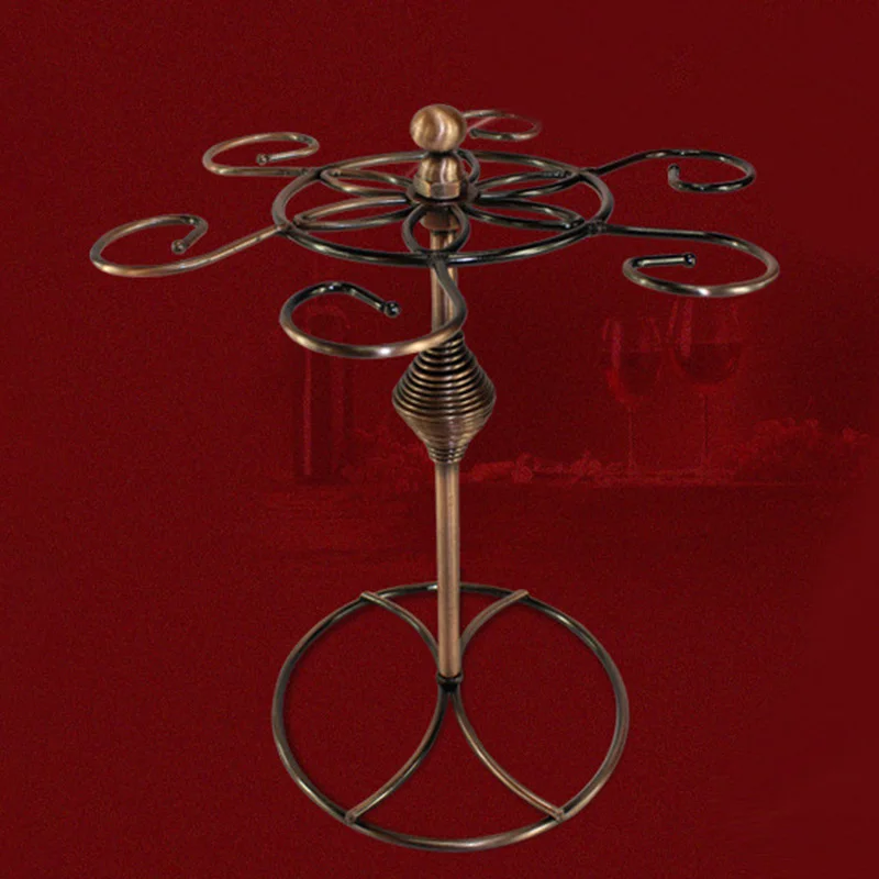 

Wine Glass Rack,Countertop Wine Glass Holder, Freestanding Stemware Storage Rack with 6 Hooks,for Home Bar