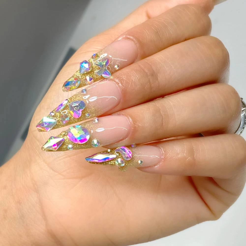 

480PCS ( 20pcs/shape) Diamonds Gems Nail Rhinestones Crystals Glass Nail Art Rhinestone kit | Nail Art Crystals | Nail Jewelry