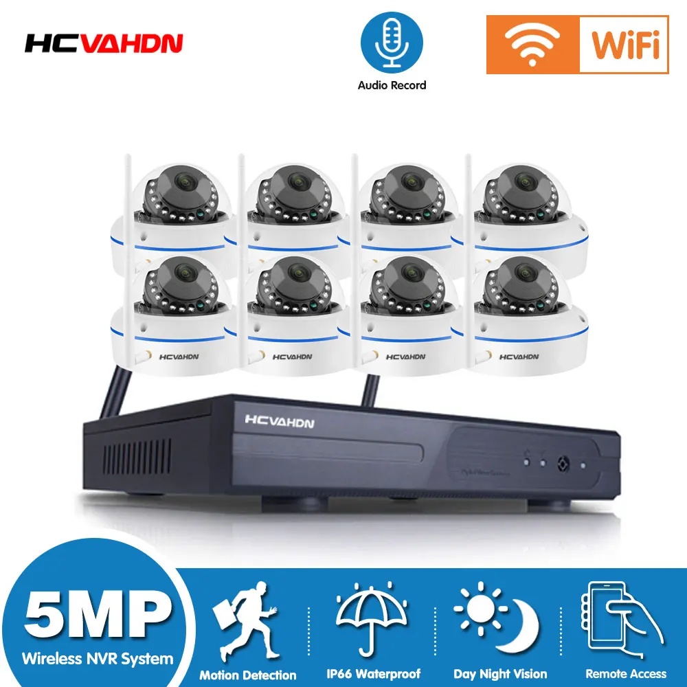 

5.0MP Wifi Video Surveillance Kits 8CH Wireless CCTV System Outdoor Night Vision Security Waterproof IP Camera WIFI Set 8Channel