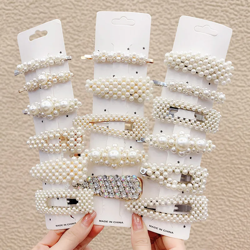 Интернет знаменитости Южная Корея жемчуг зажим для волос заколки Sub-насадка на
