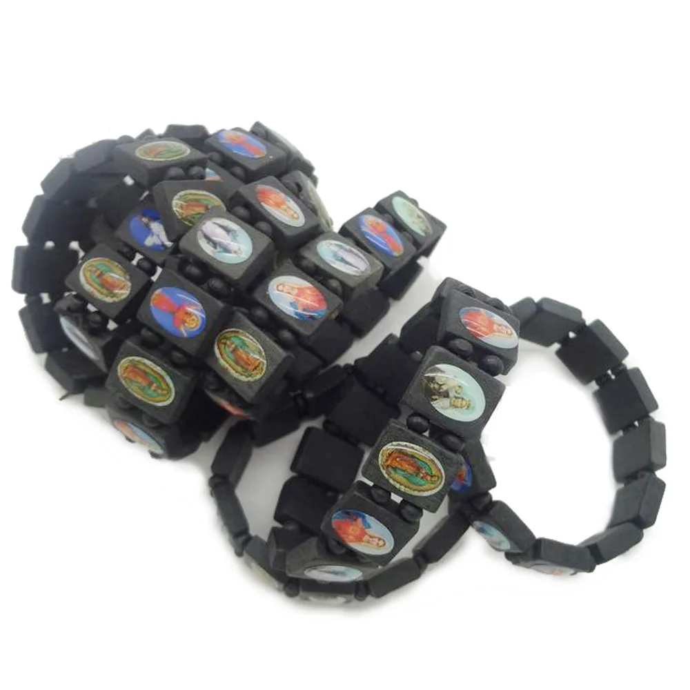 Браслеты из дерева для женщин и мужчин эластичные христианские браслеты с