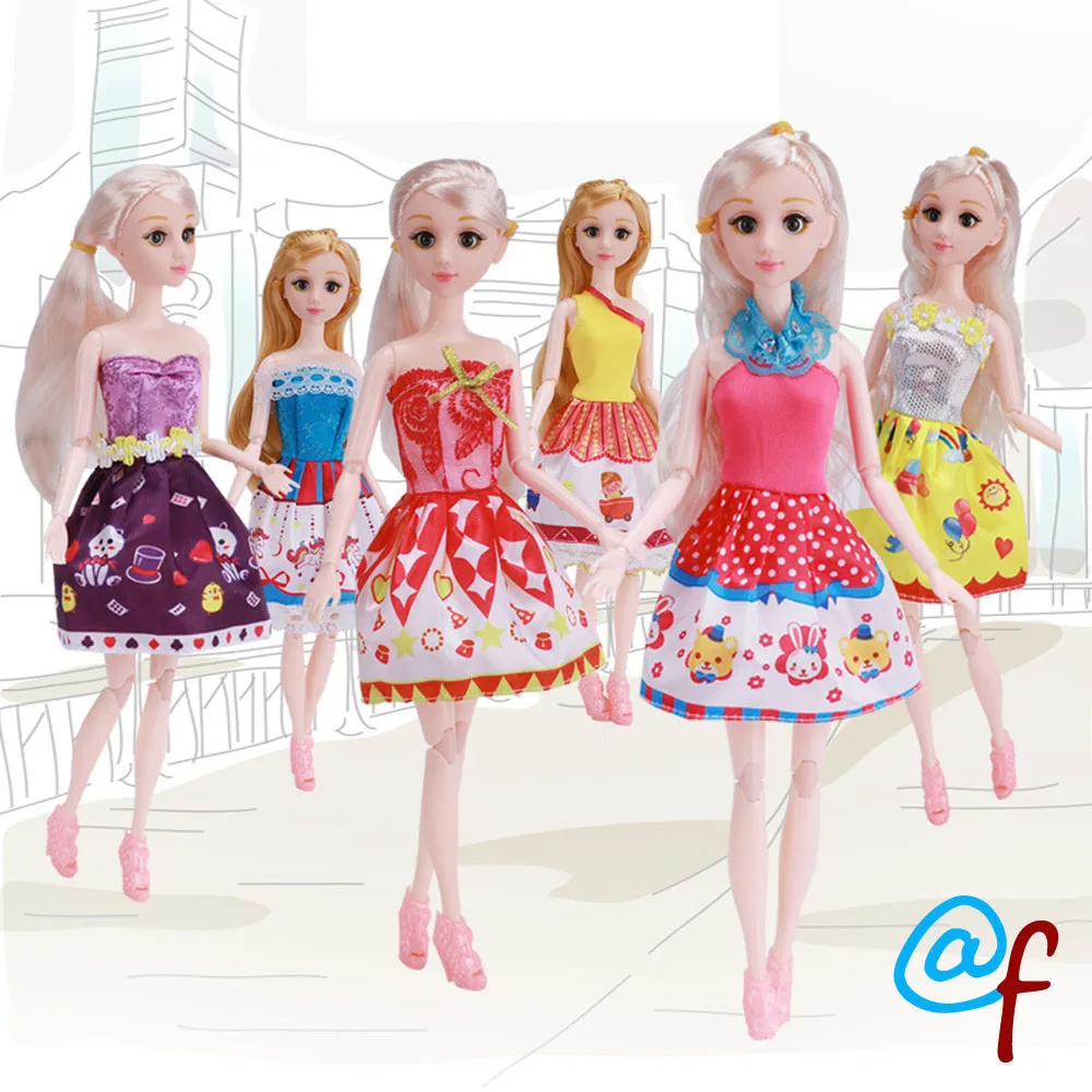 1 комплект кукла с мультяшным рисунком одежда для девочек сделай сам 1/6 г. платье