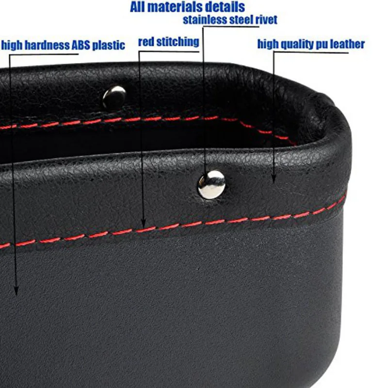 

Storage Box Car Seat Organizer Seat Gap Filler Storage Box PU Case Pocket Seat Side Slit Wallet Phone Coins C6C080X1