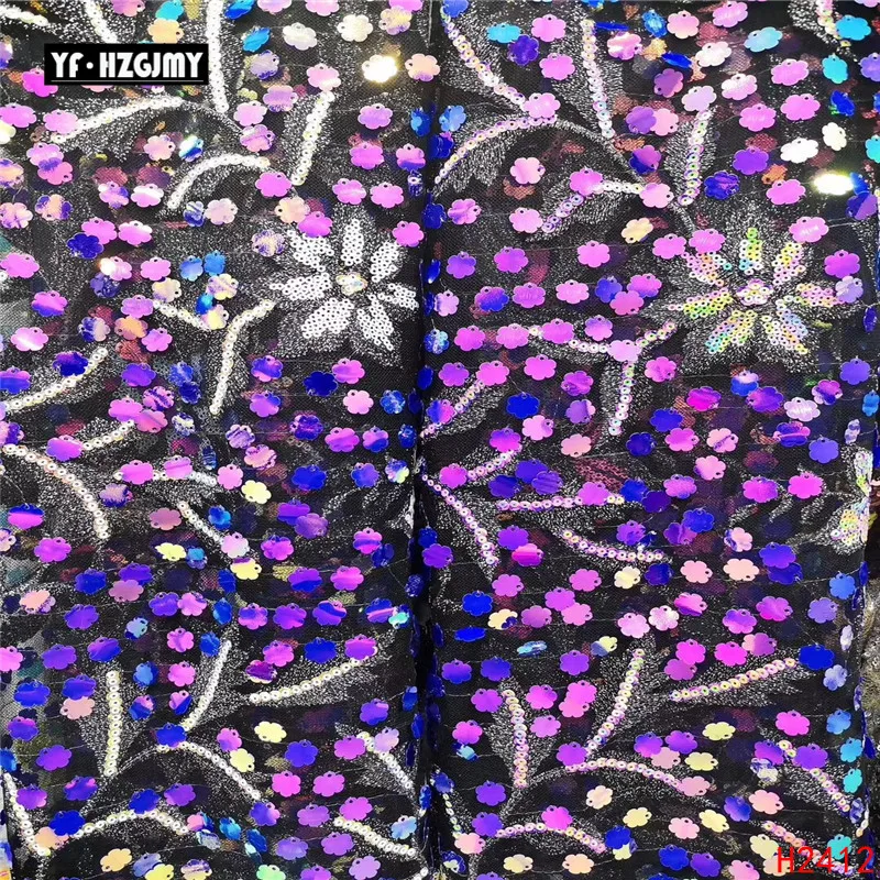 

YF HZGJMY African Lace Dresses Yellow Embroidery Tulle Fabric Yellow 2019 High Quality Sequin Glitter Mesh Lace Fabric A2412