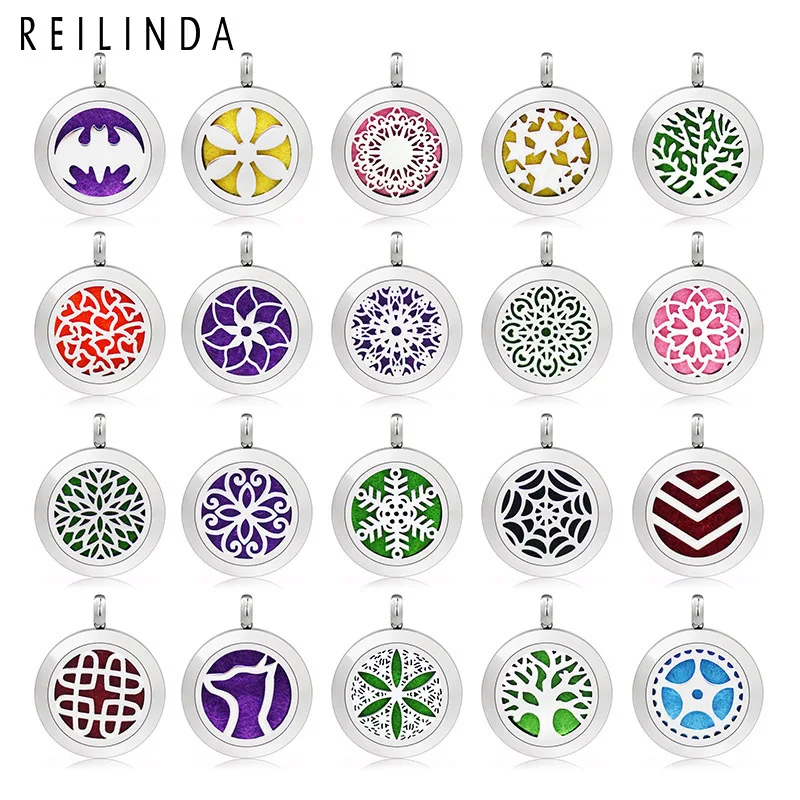 Оптовая продажа ожерелье из нержавеющей стали с эфирным маслом 20 мм диффузоры