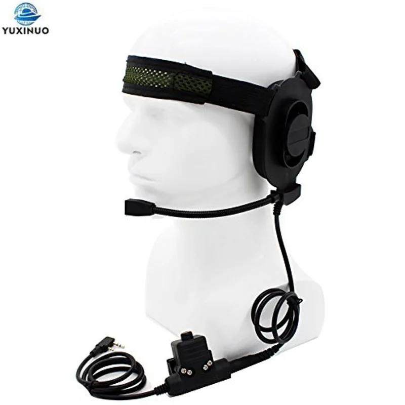 

HD01 Tactical Bowman Elite II Radio Headset Earpiece + U94 Style PTT 2 Pin For Kenwood TK3107 Baofeng UV-5R UV-82 Two Way Radio