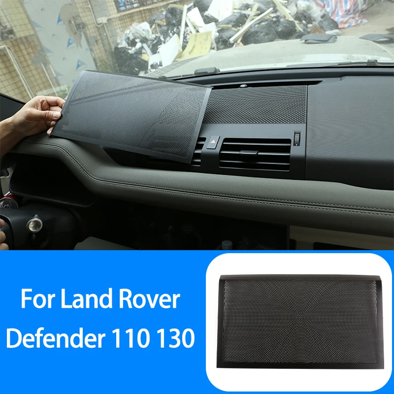 

Alloy Car Center Console Dashboard Speaker Net Cover Trim,For Land Rover Defender 110 130 2020-2021,Interior Modified Accessory