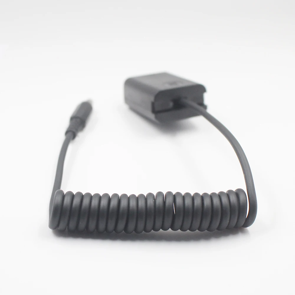 NP FW50 Dummy Battery NP-FW50 Coupler Adapter with Dc Male Connector Power Coiled Cable for Sony A7 A7r A7000 A6500 A6000 A5000 |
