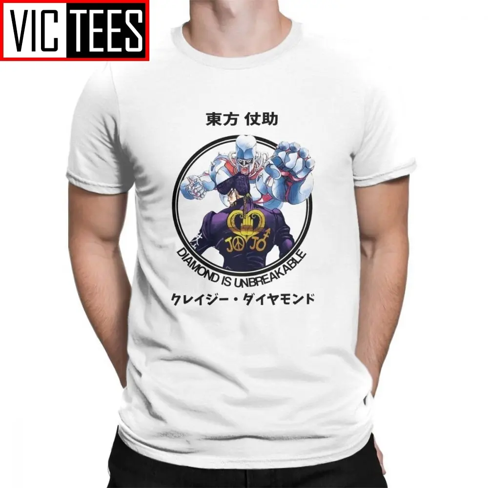 Josuke Higashikata Jojo's Bizarre Adventur Men T Shirts O-Neck Short Sleeves Men's T-Shirts Novelty Trendy 100% Cotton Tees Plus