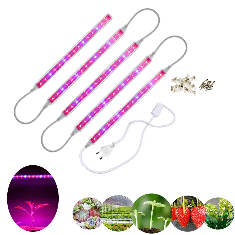 

110V 220V Full Spectrum Led Grow Light T5 Tube EU US Plug LED Phyto Lamps Grow LED Lamp Bar Light Hydroponic Plant Growth Light