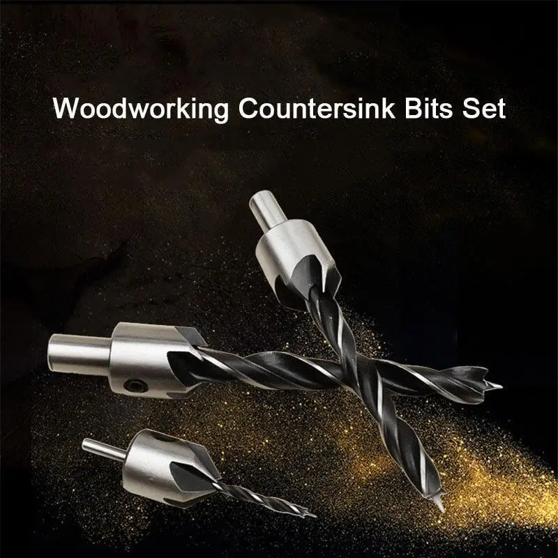 

Woodworking Drilling Chamfer Tool Set Countersink Drill Bit Set for Wood Durable K888