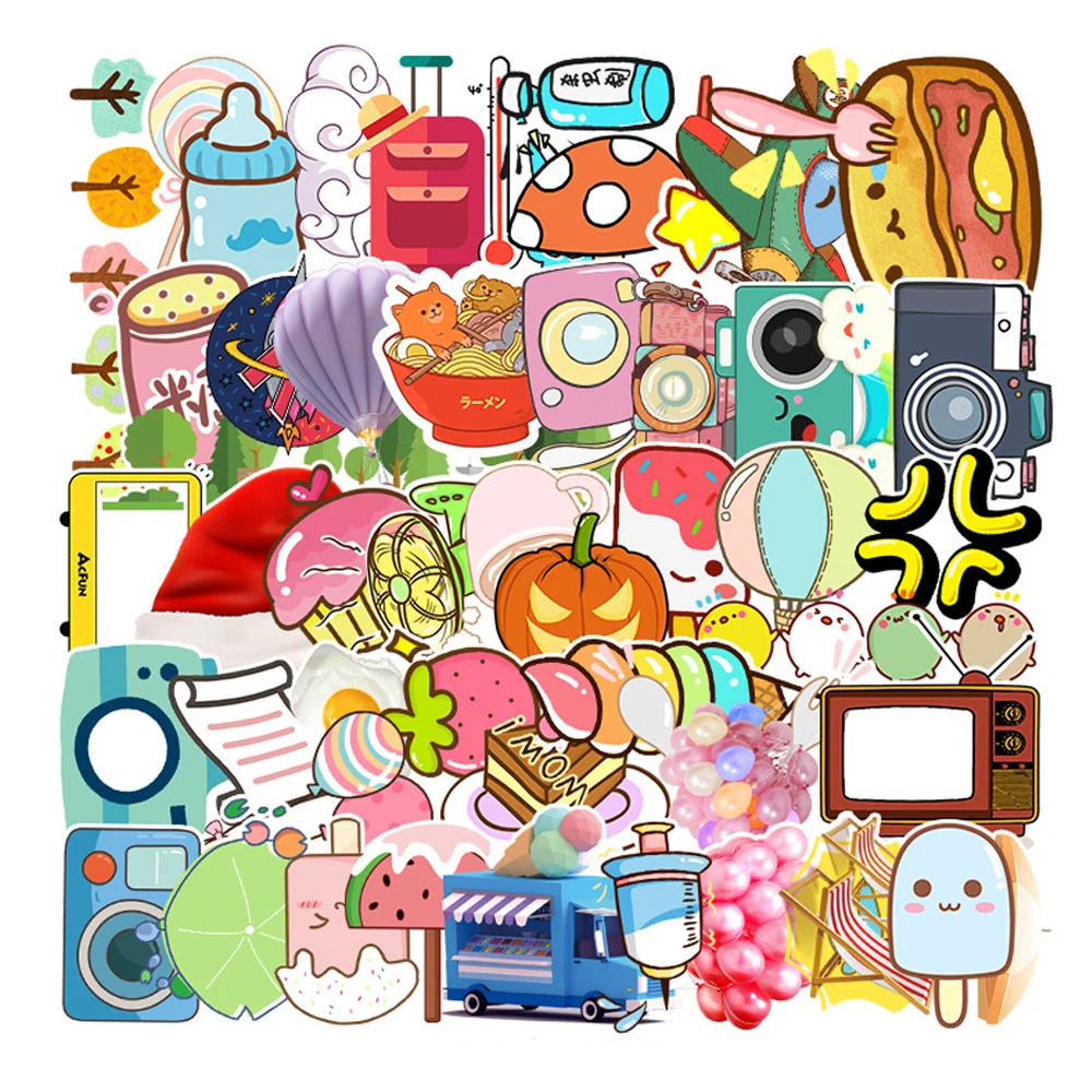 

Non-Repeating Kawaii Cute Stickers Aesthetic Waterproof Removable Self-Stickers Cartoon Meme Hipster Stickers Luggage Laptop