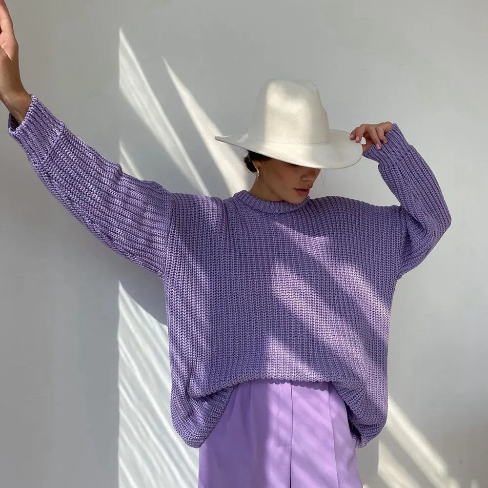 

Wholesale Women's Clothing Knitted Sweater Y2k Pullover Ladies Sweaters Elegant Long Sleeve Crewneck Oversized Tops Dropshipping