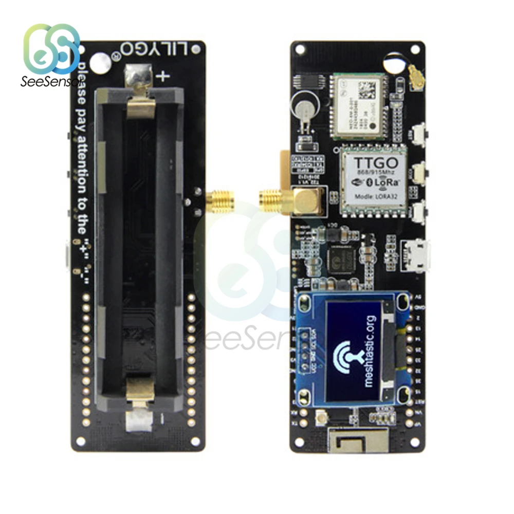 Для TTGO Meshtastic T Beam V1.1 ESP32 433/868/915/923Mhz WiFi Bluetooth GPS NEO 6M SMA 18650 Держатель батареи с